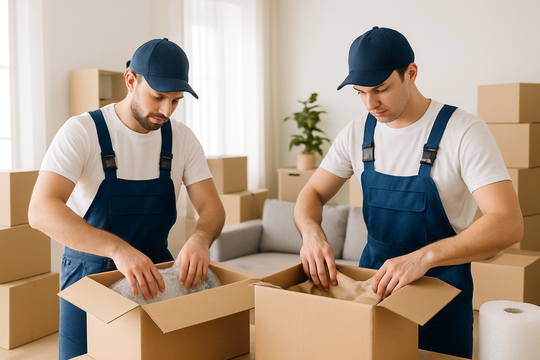 Umzugshelfer packen Kartons in Gelsenkirchen